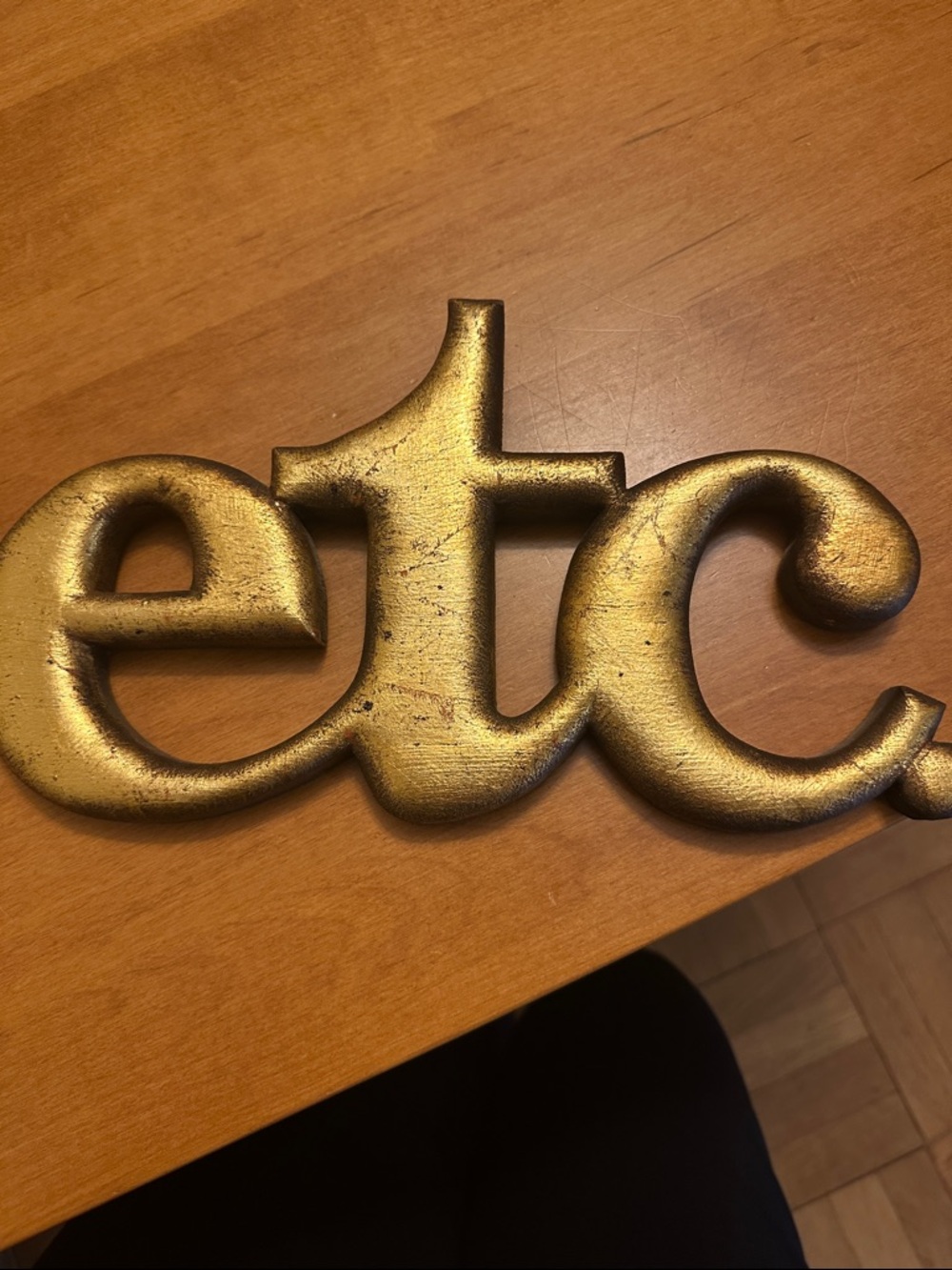 Gold Decorative 'etc.' Wall Accent
